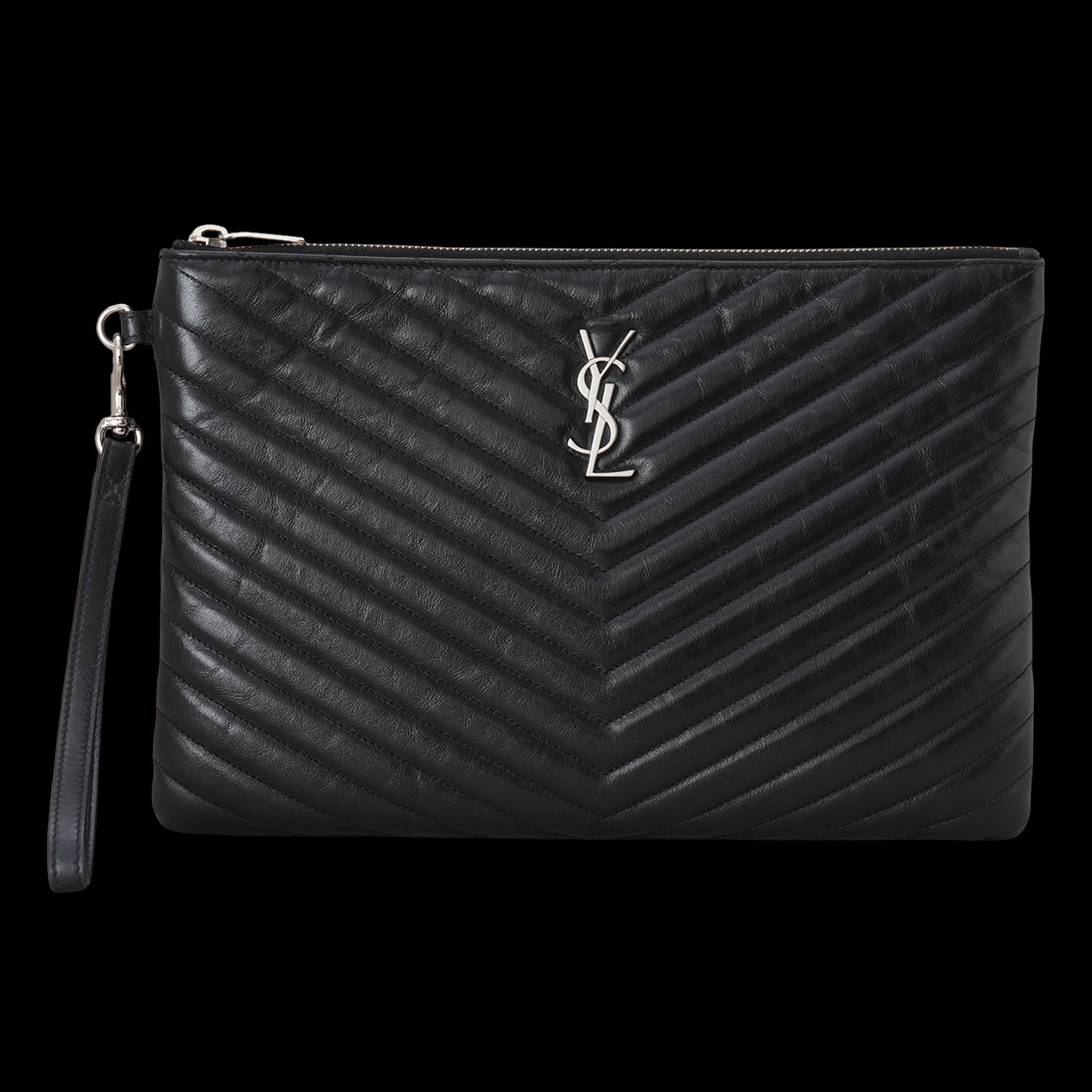 YVES SAINT LAURENT(USED)생로랑 559193 모노그램 쉐브론 클러치